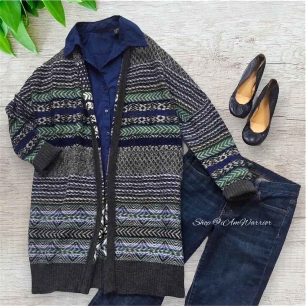 Jessica Simpson blue/gray duster cardigan sweater *shop@iamwarrior